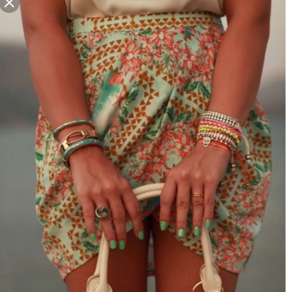 Zara Tulip Floral Wrap Mini Skirt